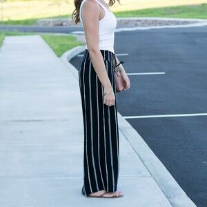 NWT Black and White Striped Pants LOFT